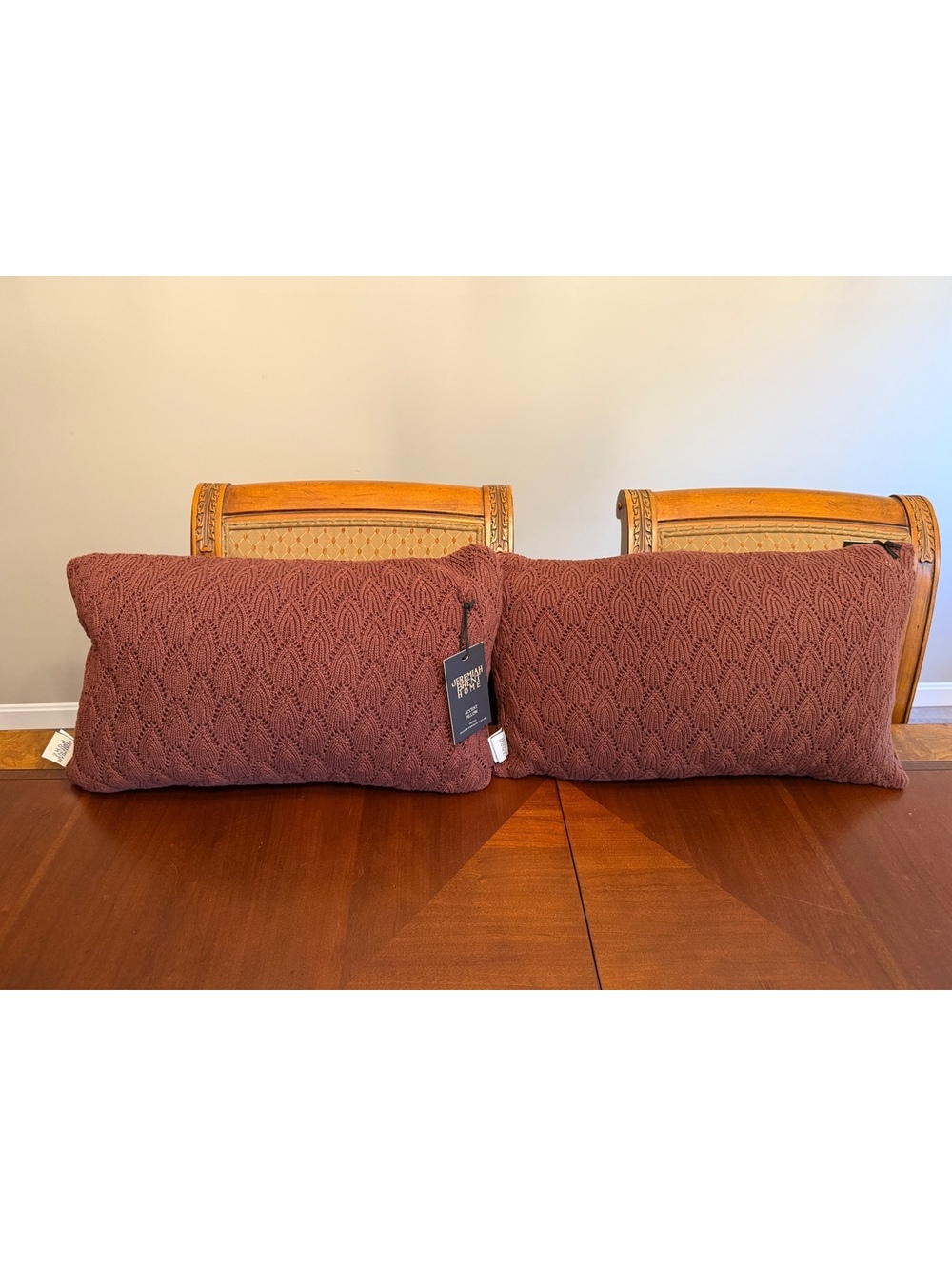 Jeremiah Brent Home knit accent pillows x2 Raisin